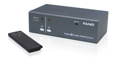 PANIO VAS14 4口 VGA影音切換器 - 附遙控器 65m-
