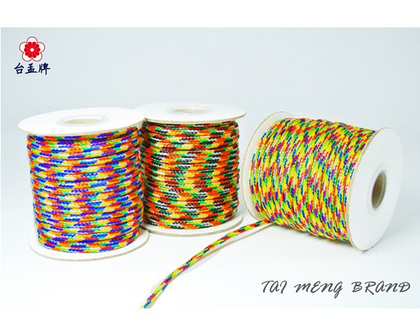 台孟牌 PP材質 五色線 五種款式 半公斤包裝 (編織、手環、串珠、中國結、項鍊、DIY、七色、彩色、繩子、宗教、材料)-