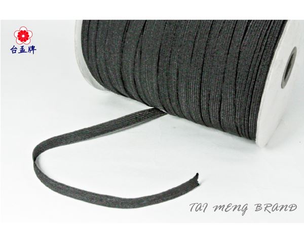 台孟牌 走馬 鬆緊帶 8mm 12c 黑色 144碼 (包裝、走馬帶、拼布材料、束帶、久帶、伸縮、縫紉、彈性、彈力)-