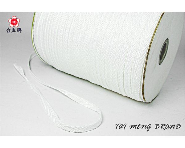 台孟牌 人字帶 9mm 三分 白色 大包裝 (束口帶、手提繩、包邊布條、提帶提把、扁織帶、包裝帶、手工藝、特多龍、拉繩)-