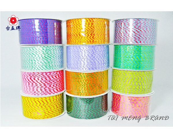 台孟牌 雙色繩 1mm 50碼 (編織、包裝、材料、手飾配料、幸運繩、兩色、彩色線、手環、DIY、手工藝、繩子、吊繩)-