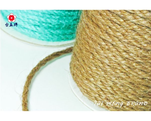 台孟牌 染色 麻繩 3mm 20碼 14色 (彩色麻線、黃麻、毛線、麻紗、編織、手工藝、天然植物、包裝、DIY、繩子)-